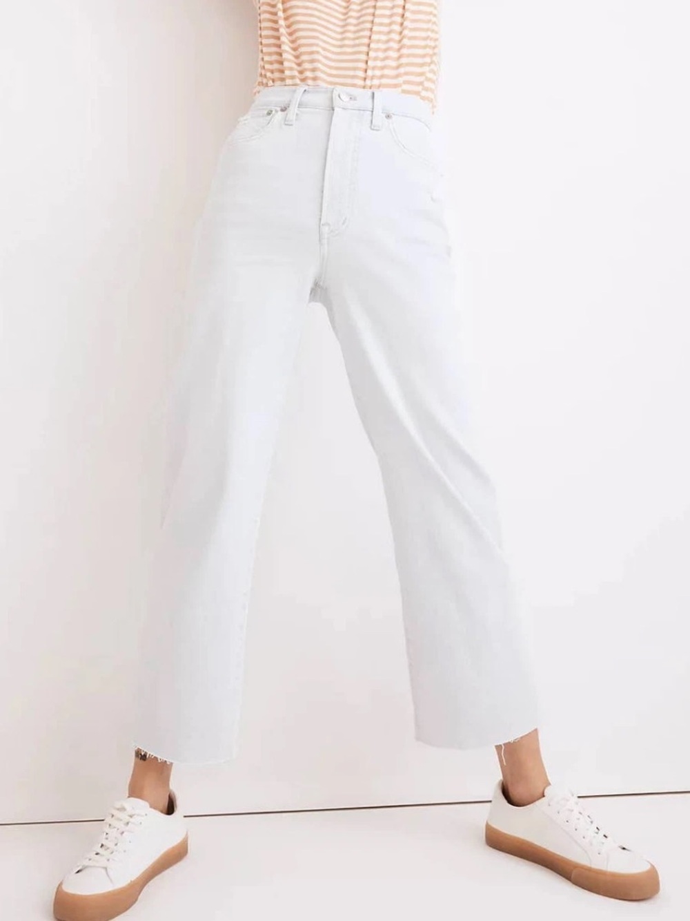 Madewell NWT❗️The Perfect Vintage Wide Crop Raw Hem Light Wash Jeans